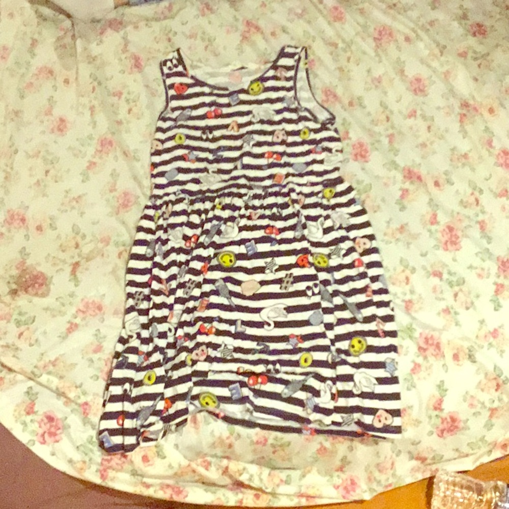 Black and white striped dress